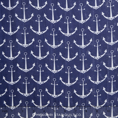 Embrace - Double Gauze Anchors Cobalt Yardage