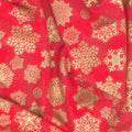 Holiday Flourish - Snow Flower - Gold ColorstorySnowflakes Crimson Yardage Alternative View #1