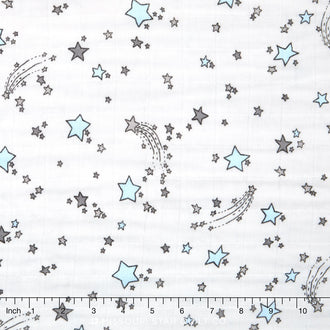 Embrace - Double Gauze Shooting Star Baby Blue Yardage