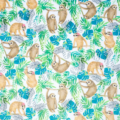 Cuddle® Prints - Sloths Snow Digitally Printed Minky Yardage