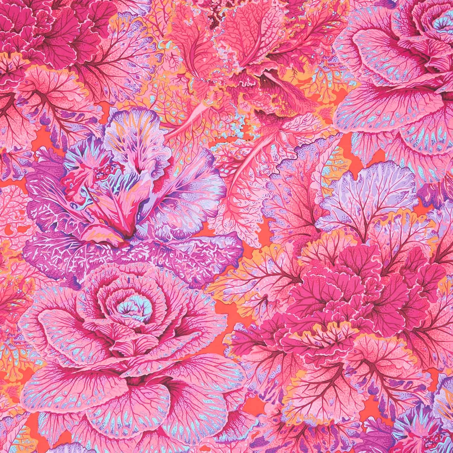 Kaffe Fassett Collective - August 2023 Curly Kale Red Yardage