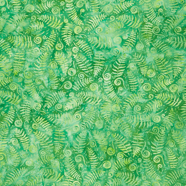 Robert Kaufman Artisan Batiks Totally Tropical Fern Green Ferns Fabric