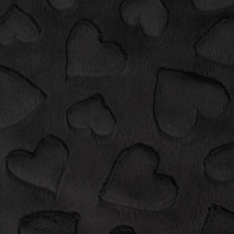 Luxe Cuddle® - Hearts Black Yardage