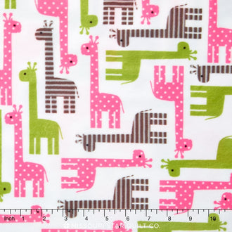 Cuddle® Prints - Urban Zoologie Giraffe Fuchsia 60" Minky Yardage