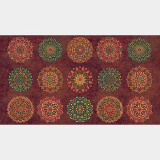 Stonehenge - Marrakech Spice Colorway Mandala Blocks Red Multi Panel