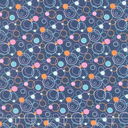 Effervescence - Circles Navy/Multi Yardage