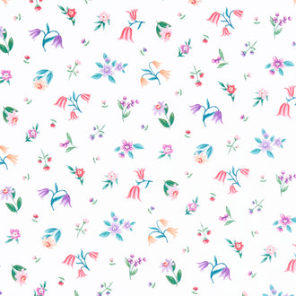 Unicorn Dreams - Flower Toss White Multi Yardage