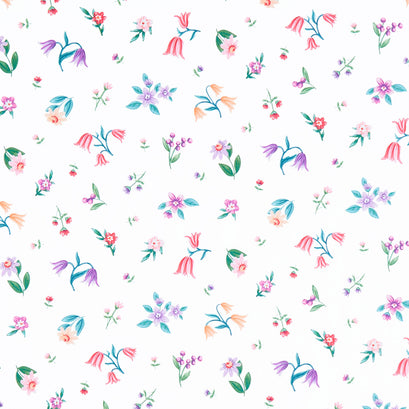 Unicorn Dreams - Flower Toss White Multi Yardage