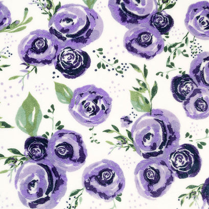 Cuddle® Prints - Rosie Eggplant Minky Yardage