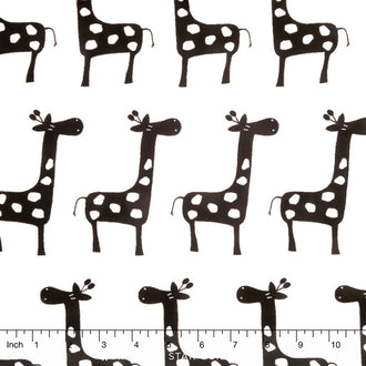 Cuddle® Prints - Giraffe Snow Black 60" Minky Yardage