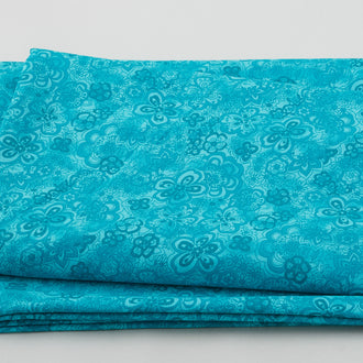 Isadora - Tonal Floral Turquoise 108" Wide 3 Yard Cut