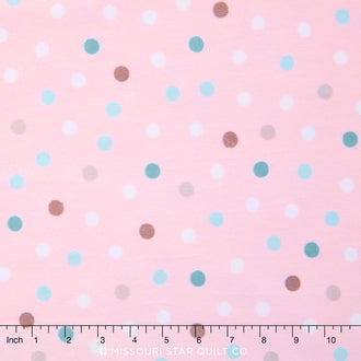 Cuddle® Prints - Alotta Dots Blush/Saltwater 60" Minky Yardage