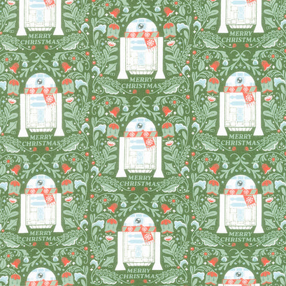 Character Winter Holiday Collection III - Xmas R2-D2 Green Yardage