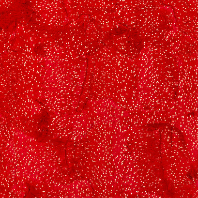 Luxe Cuddle® - Dazzle Scarlet Gold Metallic Minky Yardage