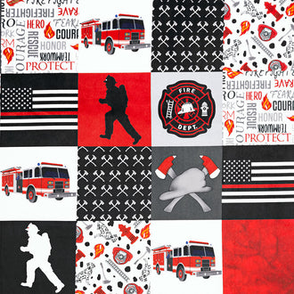 Cuddle® Prints - Firefighter Scarlet Digitally Printed Minky Yardage