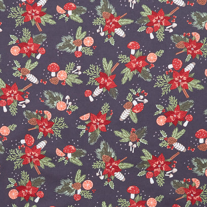 Yuletide Forest - Main Charcoal Yardage