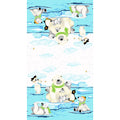 Burr the Polar Bear - Polar Bears Double Border Aqua Yardage Alternative View #1