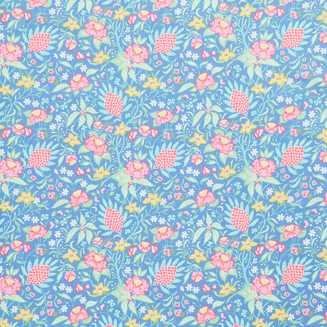 Tilda Fabric FLOWERTANGLE BLUE from Bloomsville Collection, TIL100509