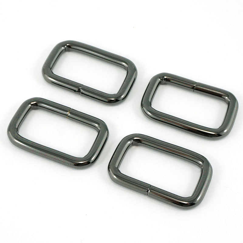 Emmaline 1 Rectangular Rings - Set of Four Gunmetal