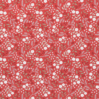 Christmas Eve - Winter Botanical Cranberry Yardage