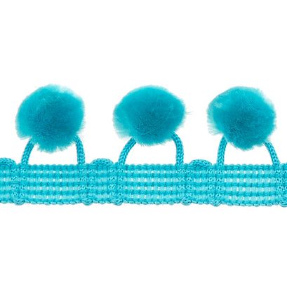 PomPom Fringe - Blue Jewel 1-1/8"