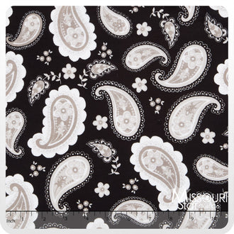 Cuddle® Classic Pretty Paisley - Black/Snow 60" Minky Yardage