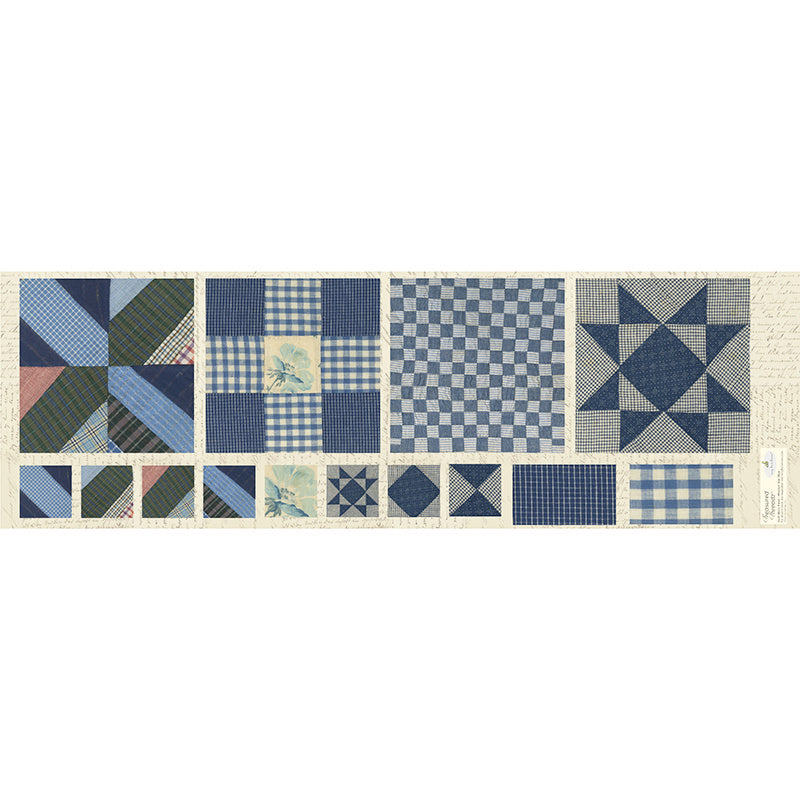 Treasured Threadz™ Quilt Block Fabric Panel - Postage Stamp Retro