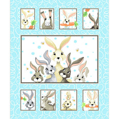 Harold the Hare - Quilt Aqua Panel Primary Image