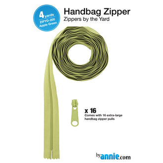 ByAnnie Zippers by the Yard - 4 yards Apple Green