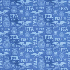 FFA Forever Blue - Tonal Logos Blue Yardage Primary Image