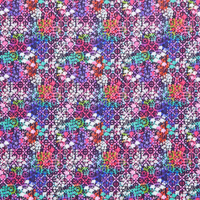 Chantal - Geometric with Abstract Flowers Pink Yardage