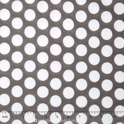 Cuddle® Classic Mod Dot - Charcoal 60" Minky Yardage