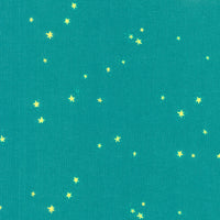 Lucky Rabbit - Hand-Drawn Stars Teal Yardage Primary Image