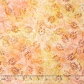 Sandbar Batiks - Dancing Leaves Light Yellow Yardage