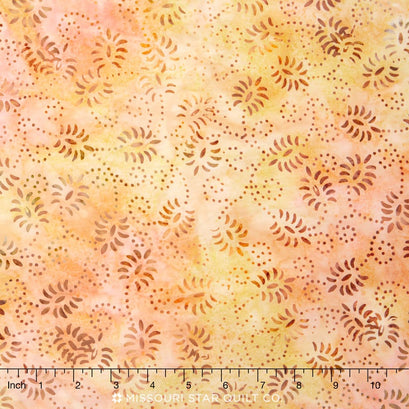 Sandbar Batiks - Dancing Leaves Light Yellow Yardage