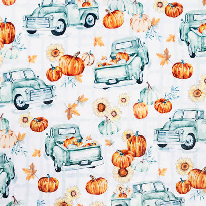 Cuddle® Prints - Pumpkin Farm Spearmint Digitally Printed Minky Yardage