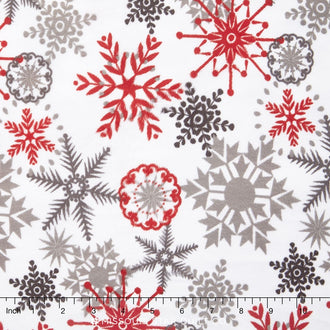 Cuddle® Prints - Ice Crystals Scarlet 60" Minky Yardage