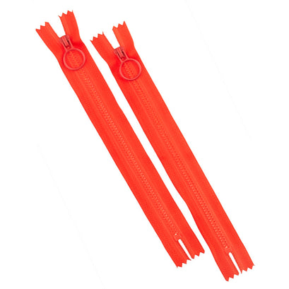 8" Hoop Pull Zippers - Red