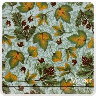 Cuddle® Prints Pine Ridge - Maple Leaf Olive 60" MInky Yardage