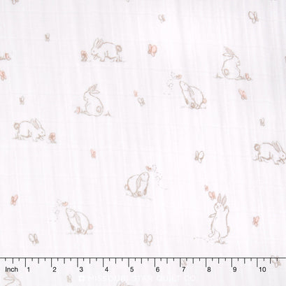 Embrace - Double Gauze Pink Bunny Yardage