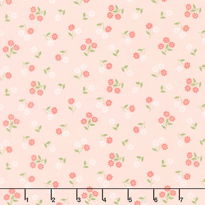 Country Rose - Dainty Floral Pale Pink Yardage