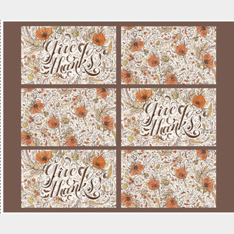 Monthly Placemat Panels - November Give Thanks Placemat Multi Panel