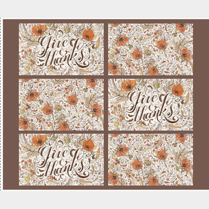 Monthly Placemat Panels - November Give Thanks Placemat Multi Panel