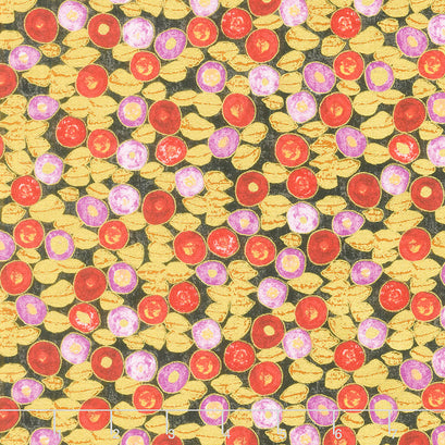 Gustav Klimt - Flowers Rose Metallic Yardage