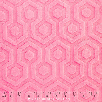 Cuddle® Embossed Geo - Paris Pink 60" Minky Yardage