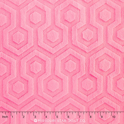 Cuddle® Embossed Geo - Paris Pink 60" Minky Yardage