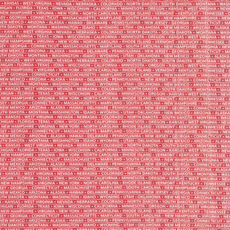 American Gatherings II - State Stripe Heart Red Yardage