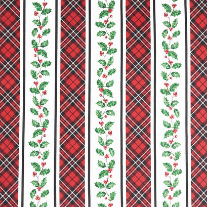 Cardinal Christmas - Stripe White Multi Yardage