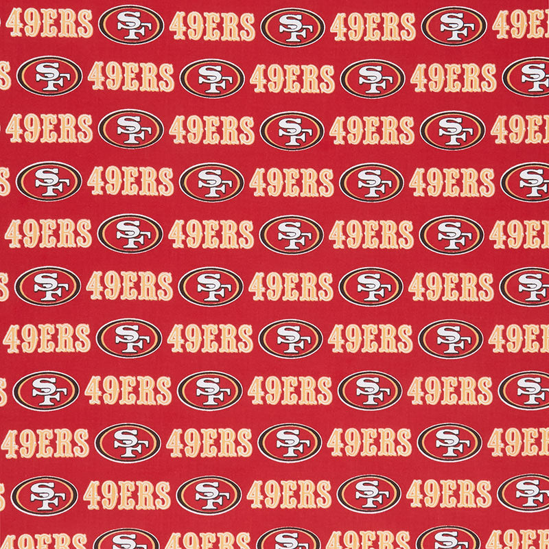 NFL - San Francisco 49ers Red Gold Yardage Size 58'/60' Cotton Novelty | Fabric Traditions