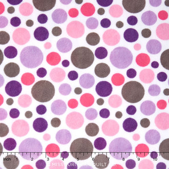 Cuddle® Prints - Bubble Dot Lilac Hot Pink 60" Minky Yardage